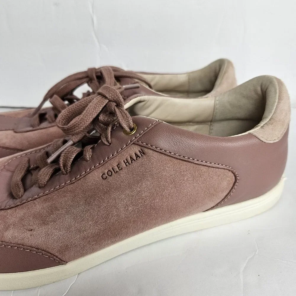 COLE HAAN‎ Burlwood Grand Crosscourt Suede Leather Sneaker 8 Mauve Purple Light - Picture 2 of 8